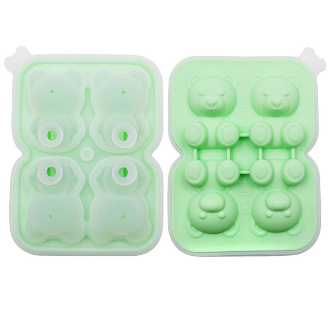 Bear Ice Tray (4 Grid)