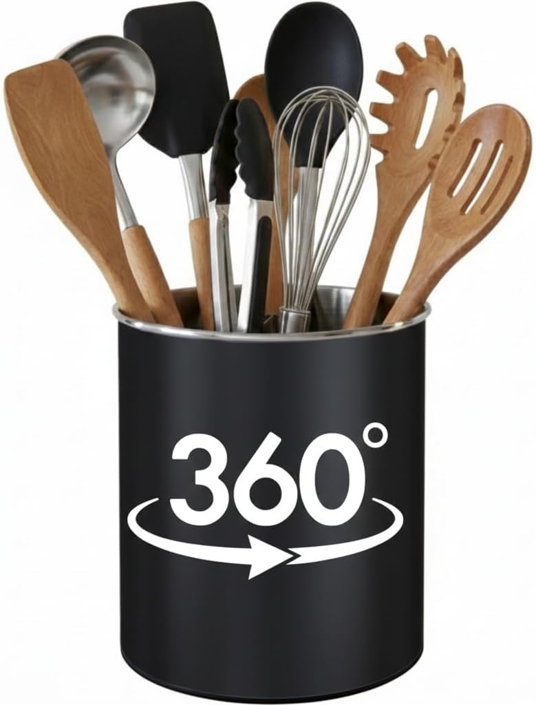 Large Rotating Kitchen Utensil Holder