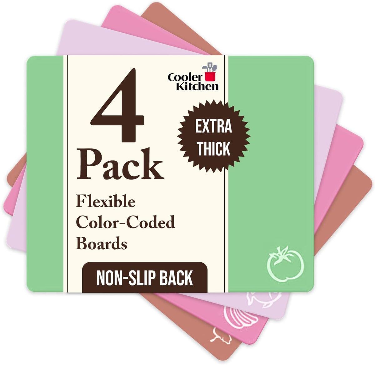 Flexible Color-Coded Cutting Board Mats