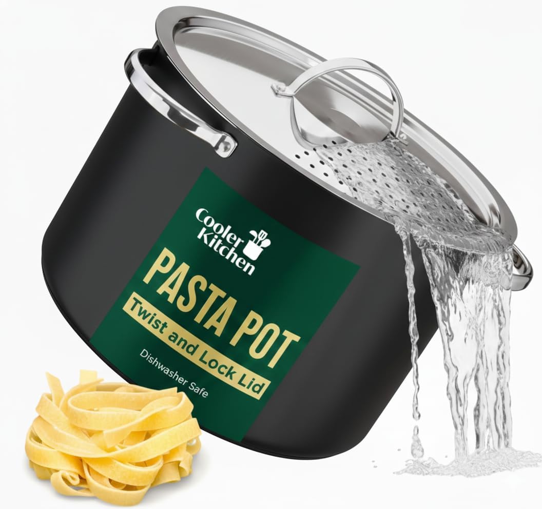 5.5-Quart Stainless Steel Pasta Pot with Strainer Lid
