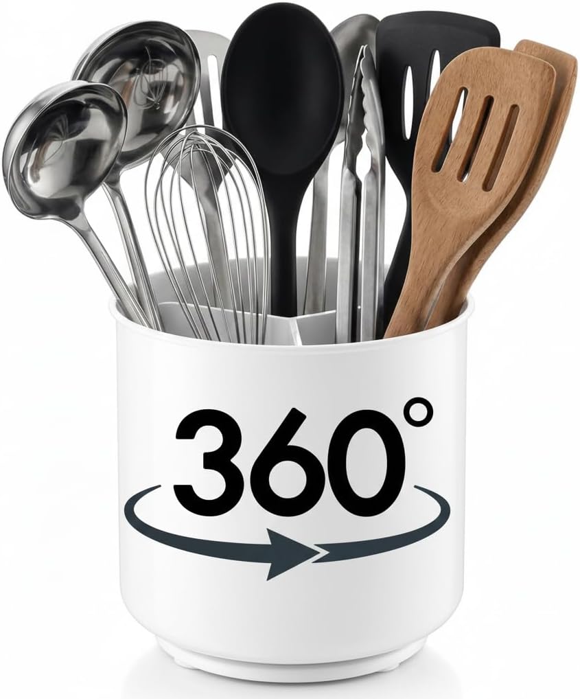 Large Rotating Kitchen Utensil Holder