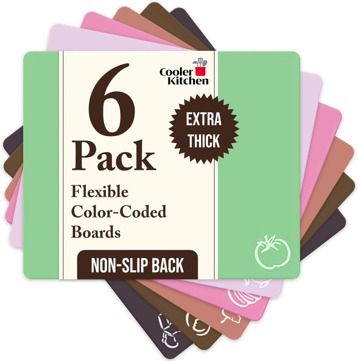 Flexible Color-Coded Cutting Board Mats