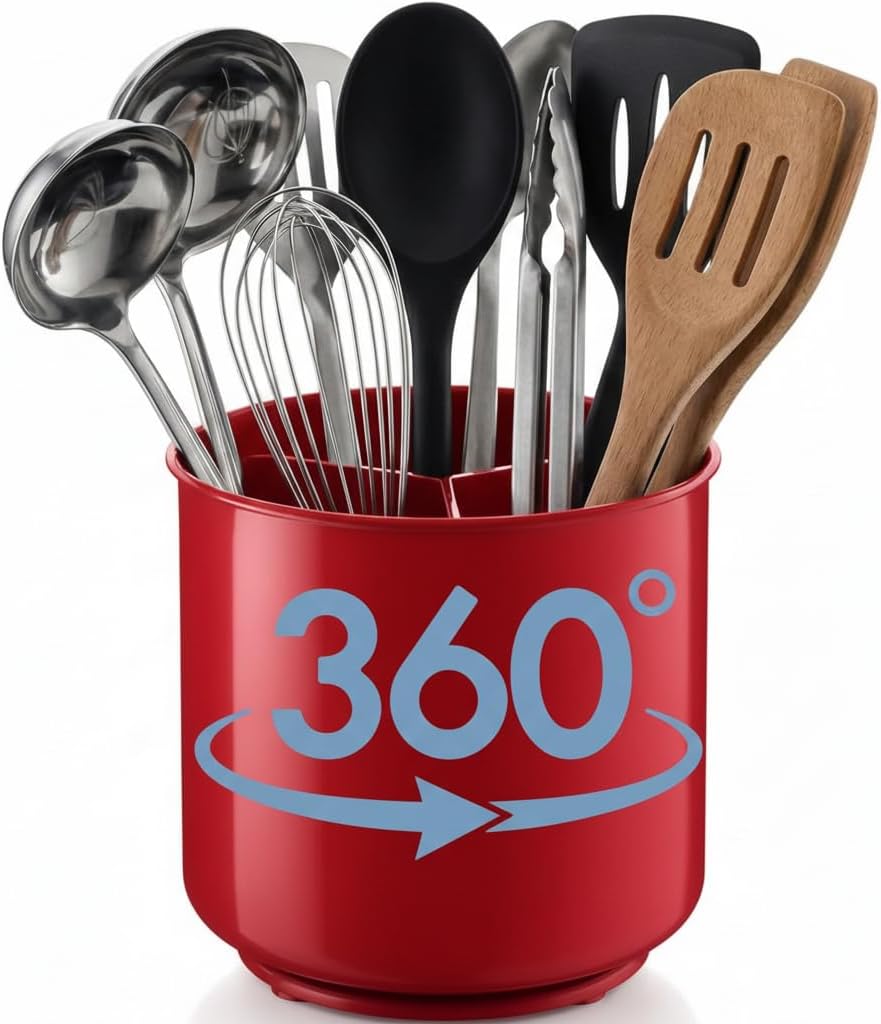 Large Rotating Kitchen Utensil Holder