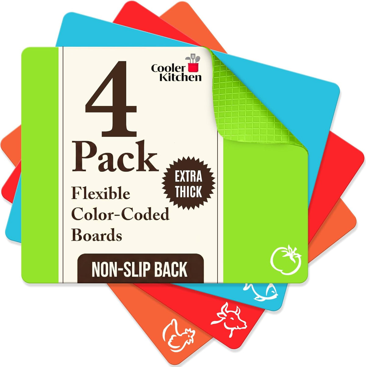 Flexible Color-Coded Cutting Board Mats