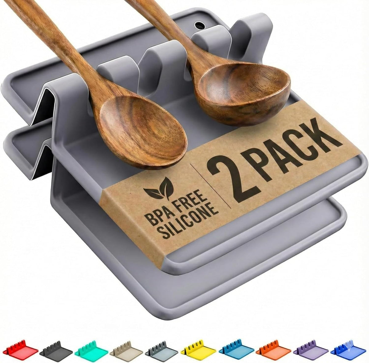 Silicone Spoon Rest for Multiple Utensils