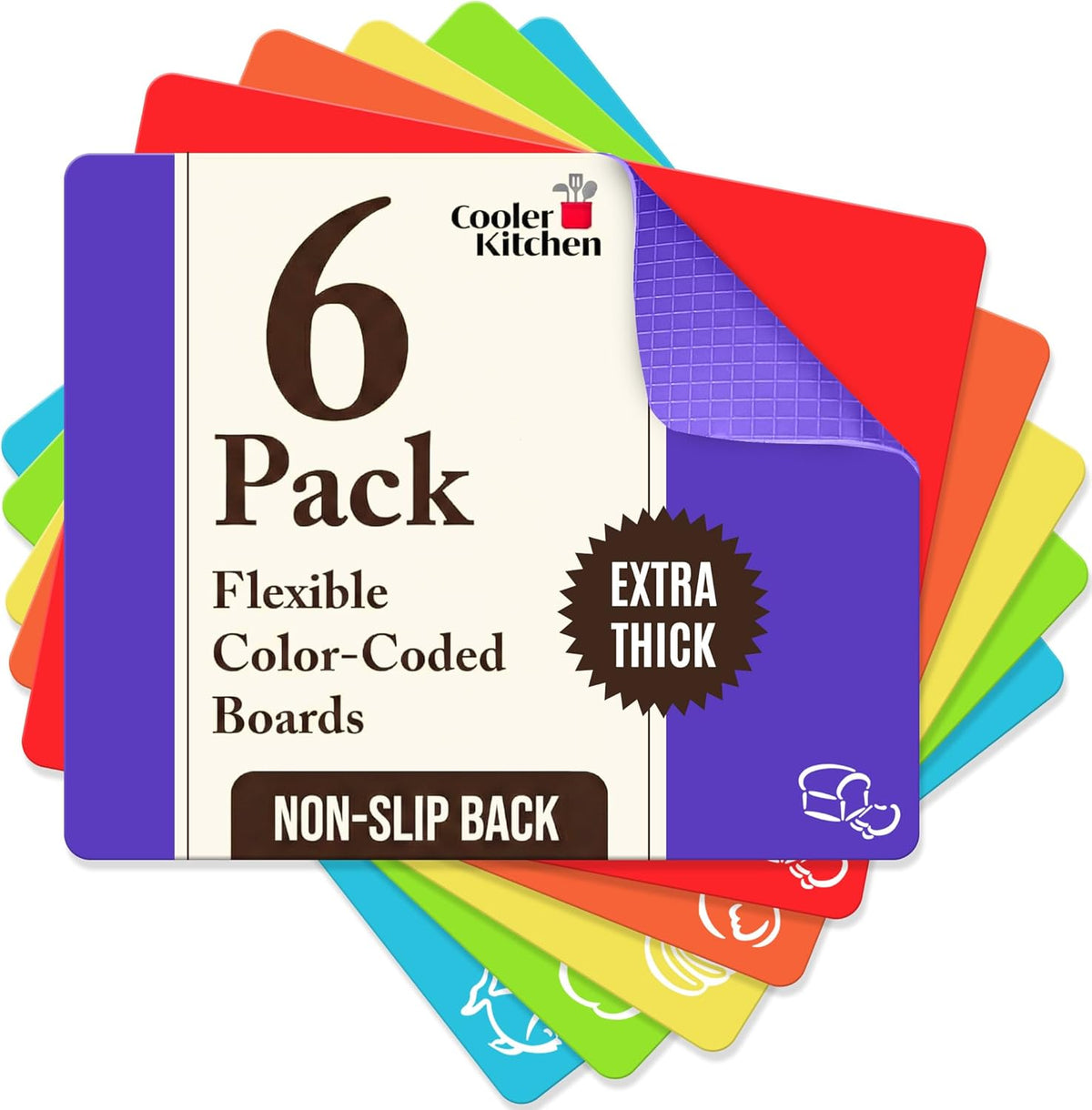 Flexible Color-Coded Cutting Board Mats