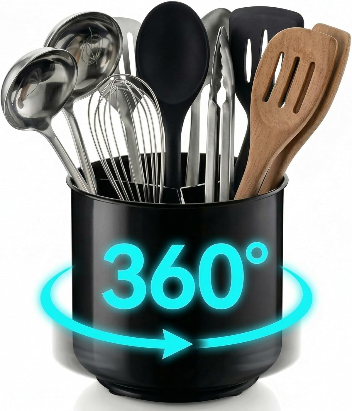 Large Rotating Kitchen Utensil Holder