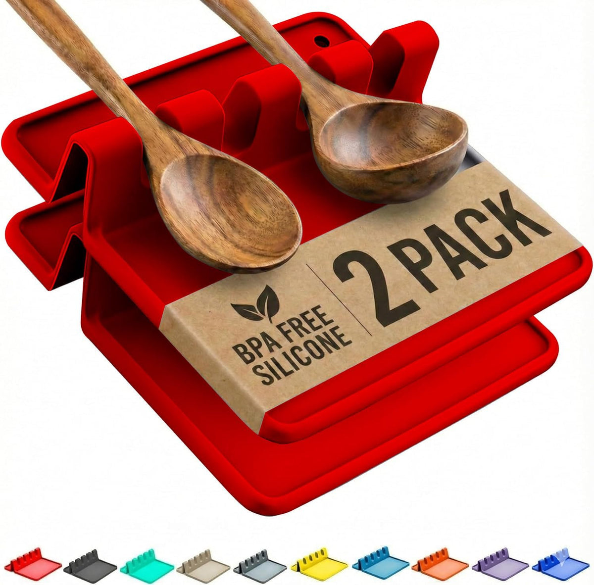 Silicone Spoon Rest for Multiple Utensils