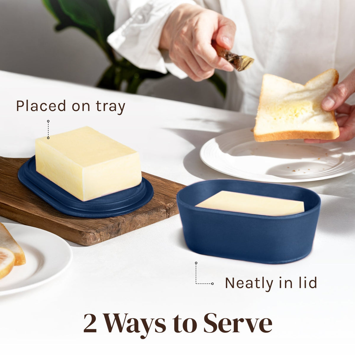 Bamboo Fiber Butter Dish with Lid