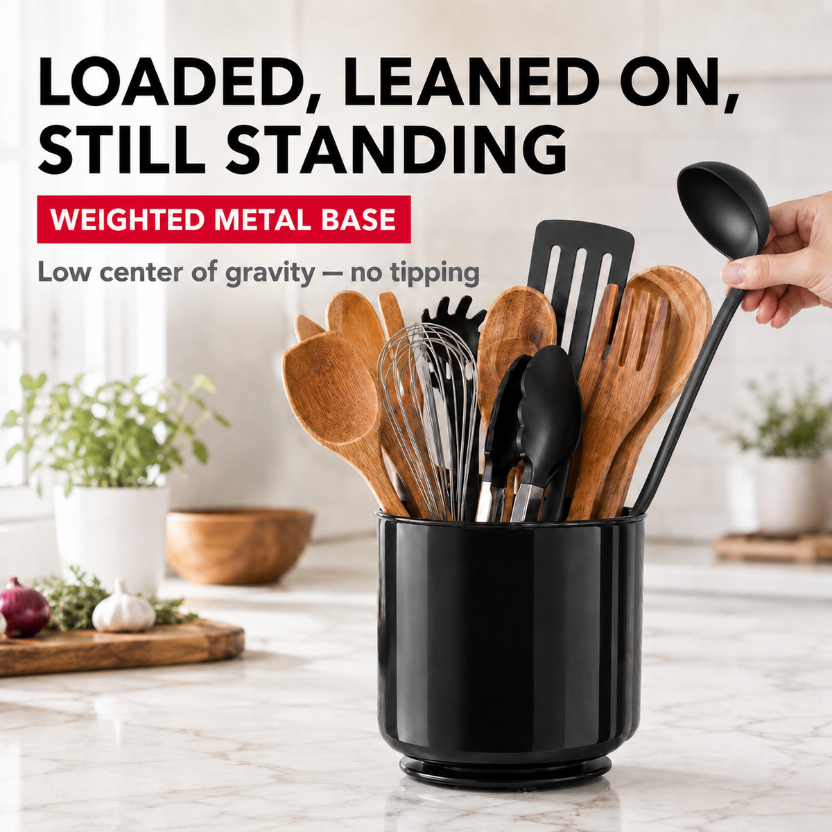Large Rotating Kitchen Utensil Holder