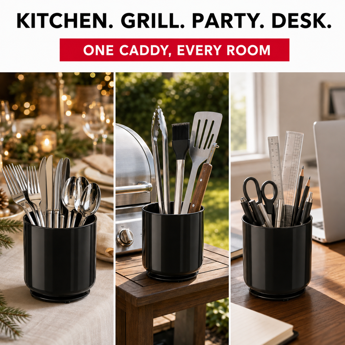 Large Rotating Kitchen Utensil Holder