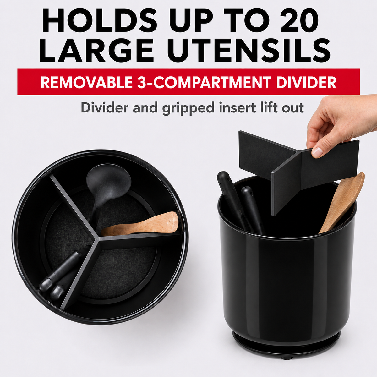 Large Rotating Kitchen Utensil Holder