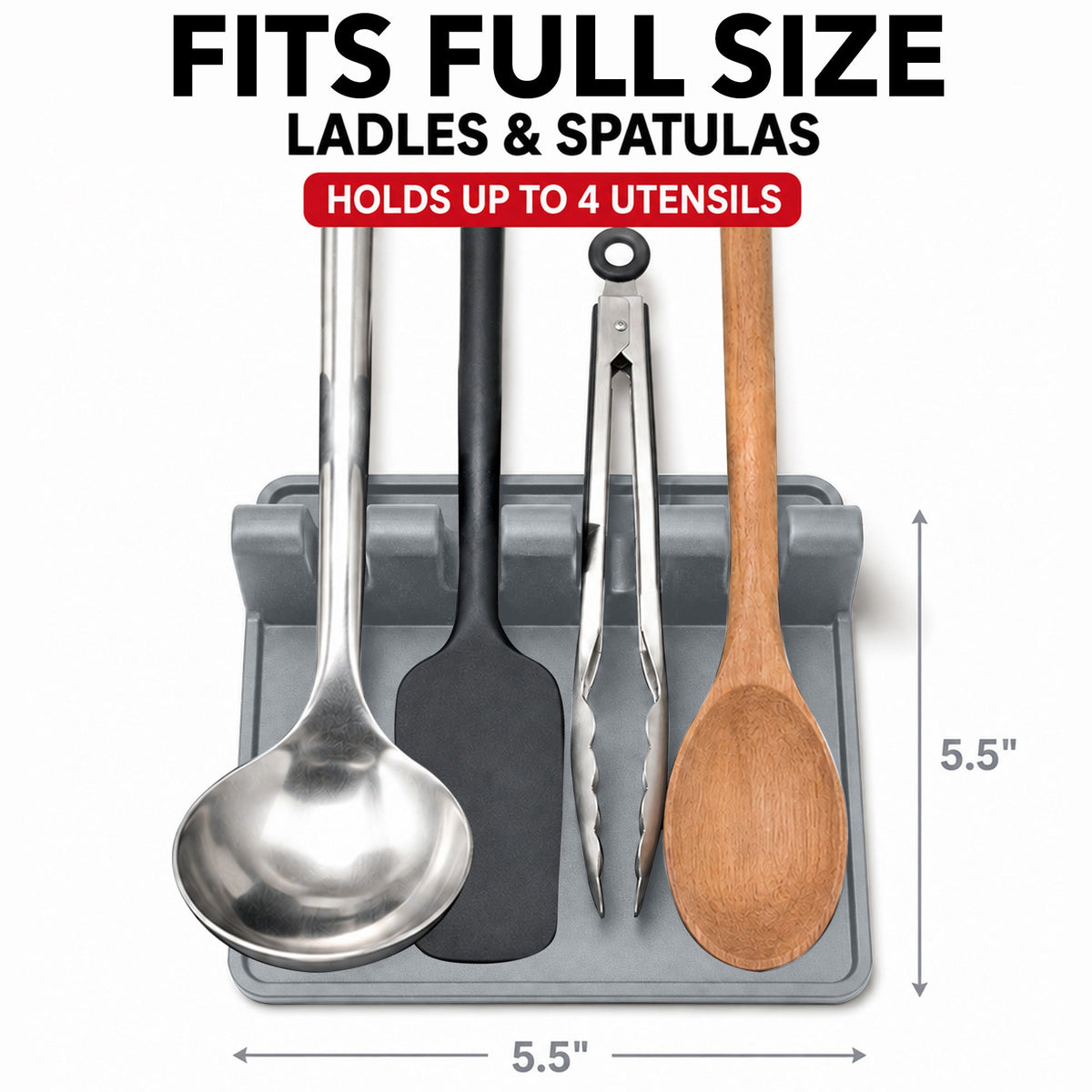 Silicone Spoon Rest for Multiple Utensils
