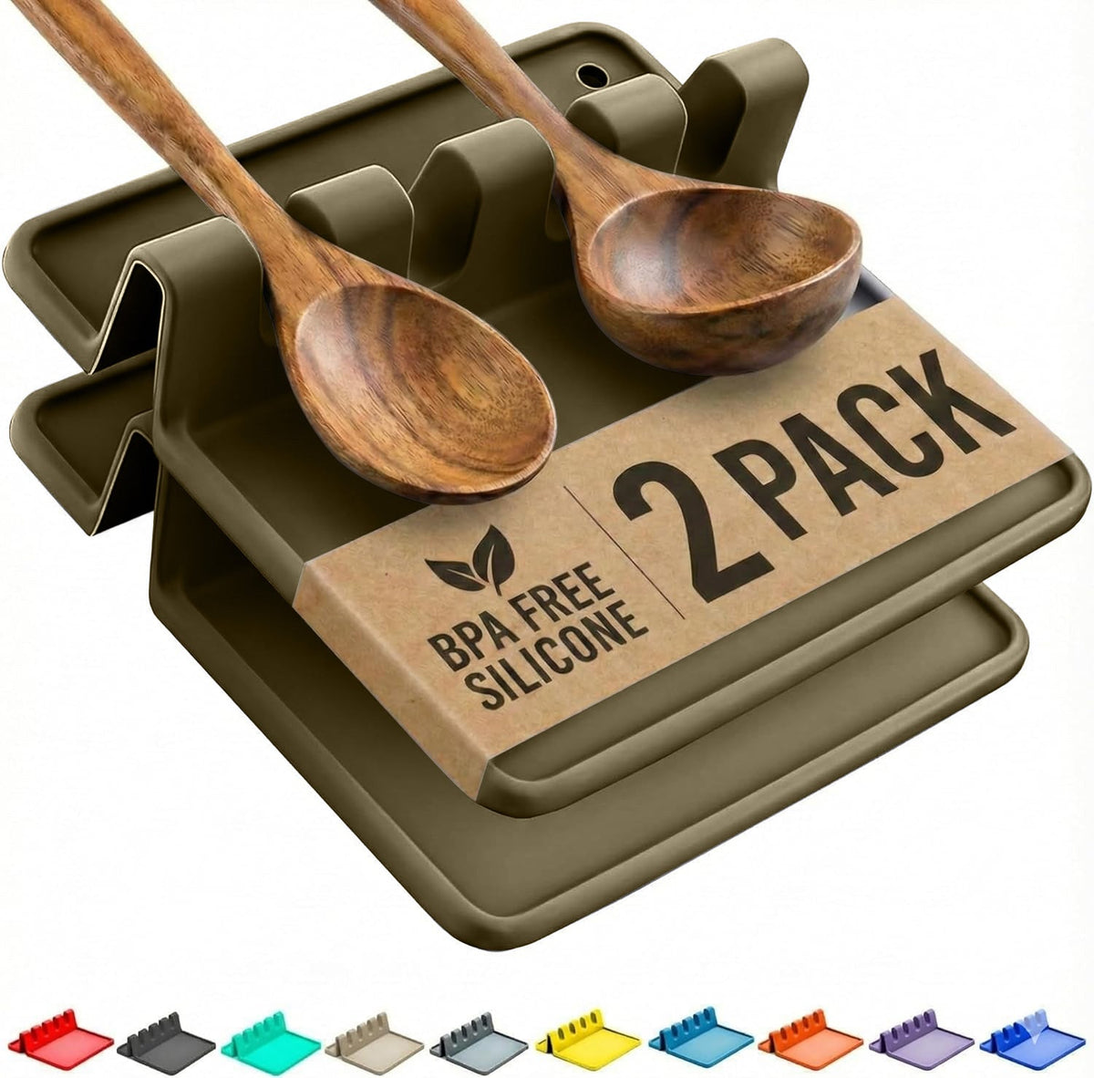 Silicone Spoon Rest for Multiple Utensils