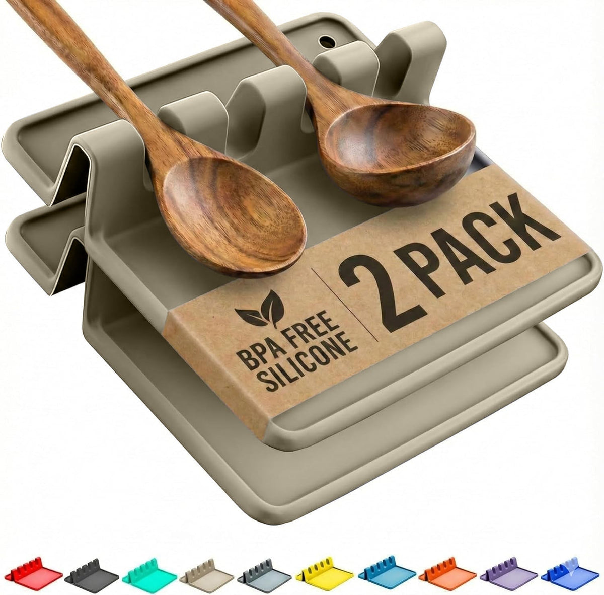 Silicone Spoon Rest for Multiple Utensils