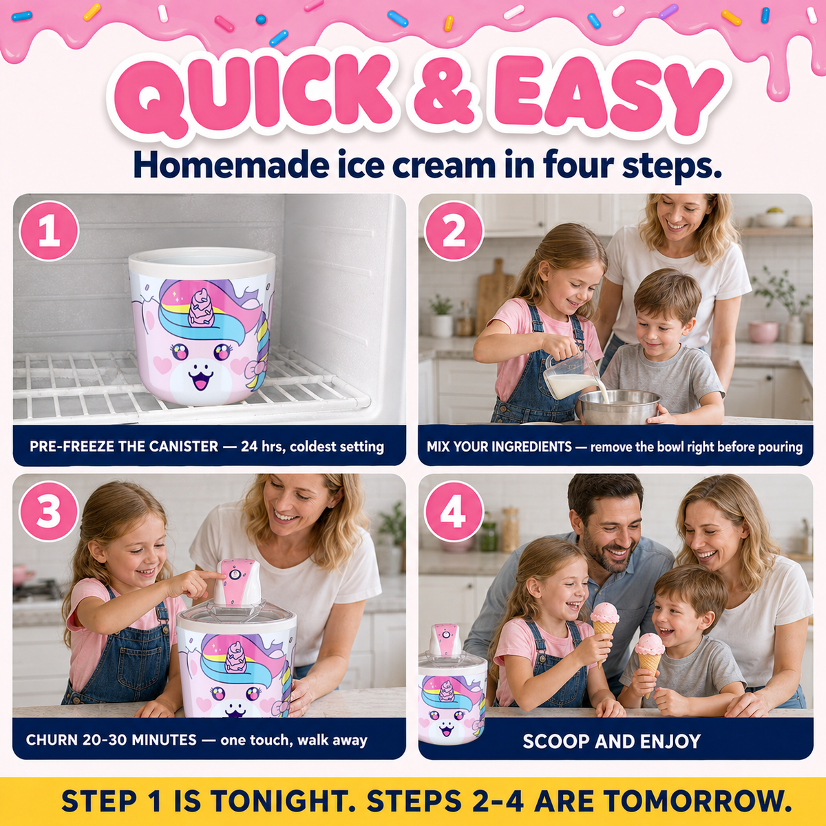 Kids Countertop Ice Cream Maker
