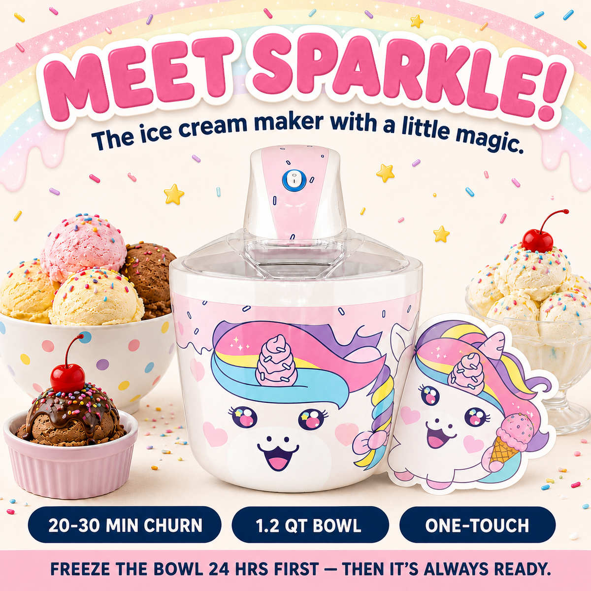 Kids Countertop Ice Cream Maker
