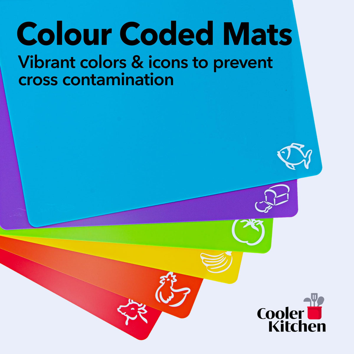 Flexible Color-Coded Cutting Board Mats