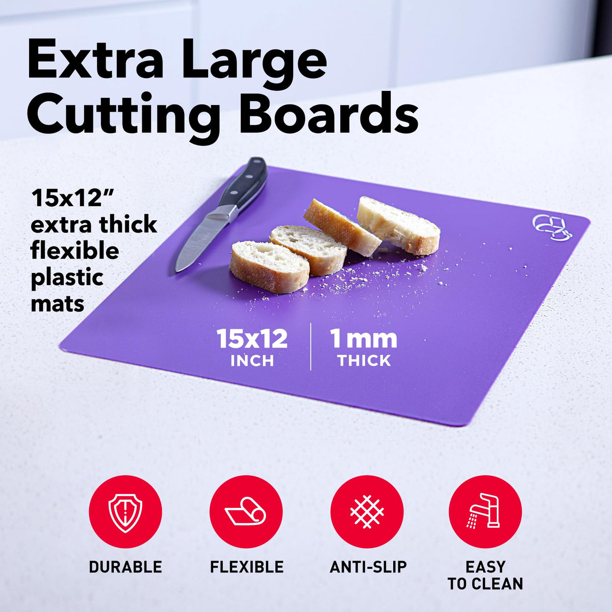 Flexible Color-Coded Cutting Board Mats