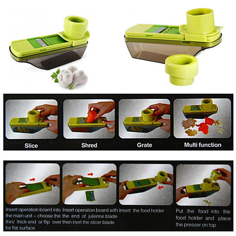 Veggie Lover's Compact Palm Sized Mini Grater and Veggie Slicer