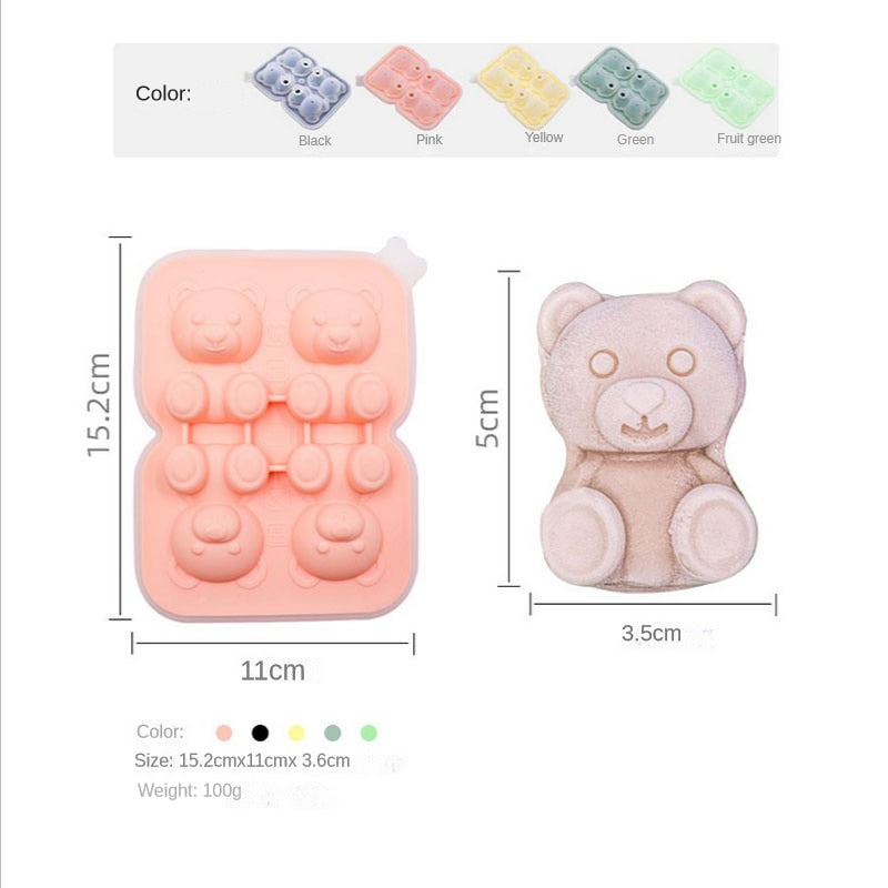 Bear Ice Tray (4 Grid)