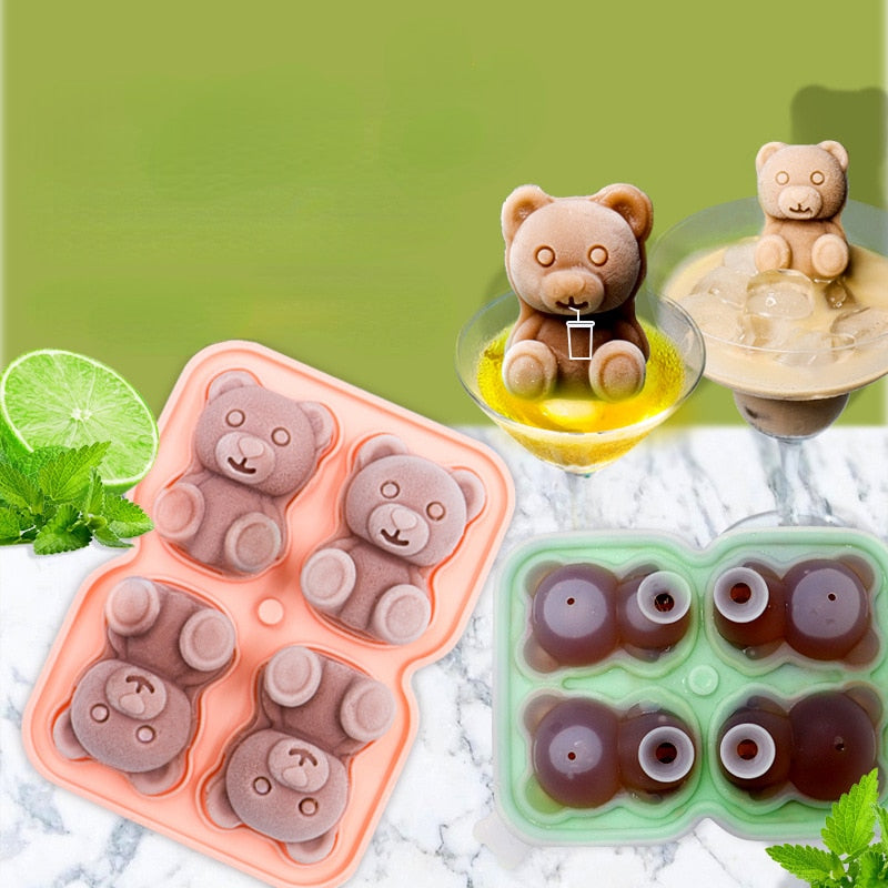 Bear Ice Tray (4 Grid)