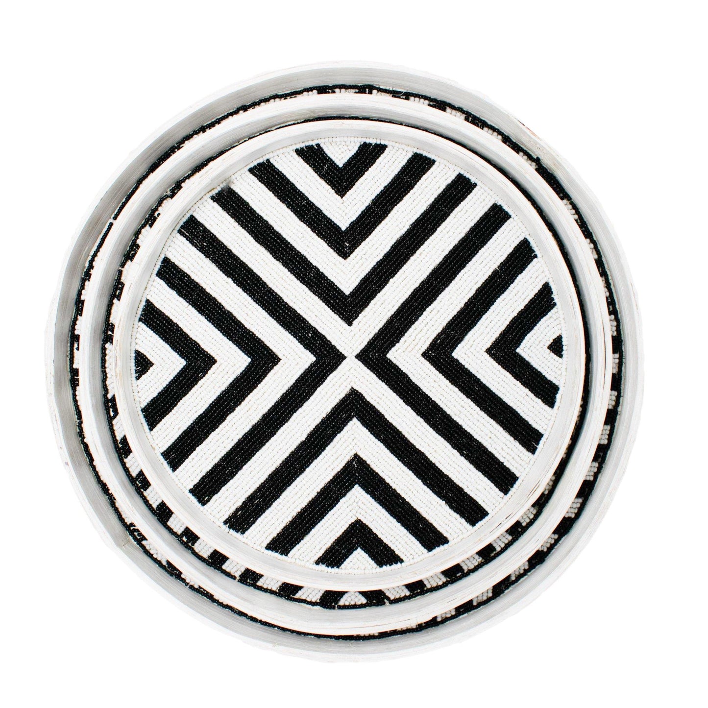 Riviera Tray Set (of 3) - Black/White by POPPY + SAGE