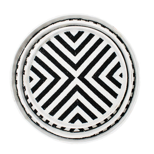 Riviera Tray Set (of 3) - Black/White by POPPY + SAGE
