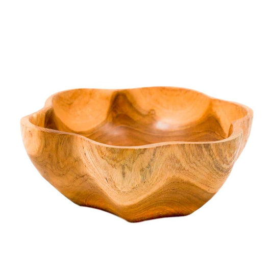 RUFFLE TEAK BOWL - REGULAR SIZE by POPPY + SAGE