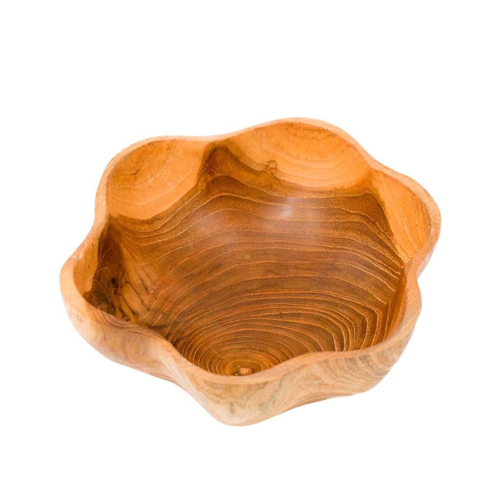 RUFFLE TEAK BOWL - REGULAR SIZE by POPPY + SAGE